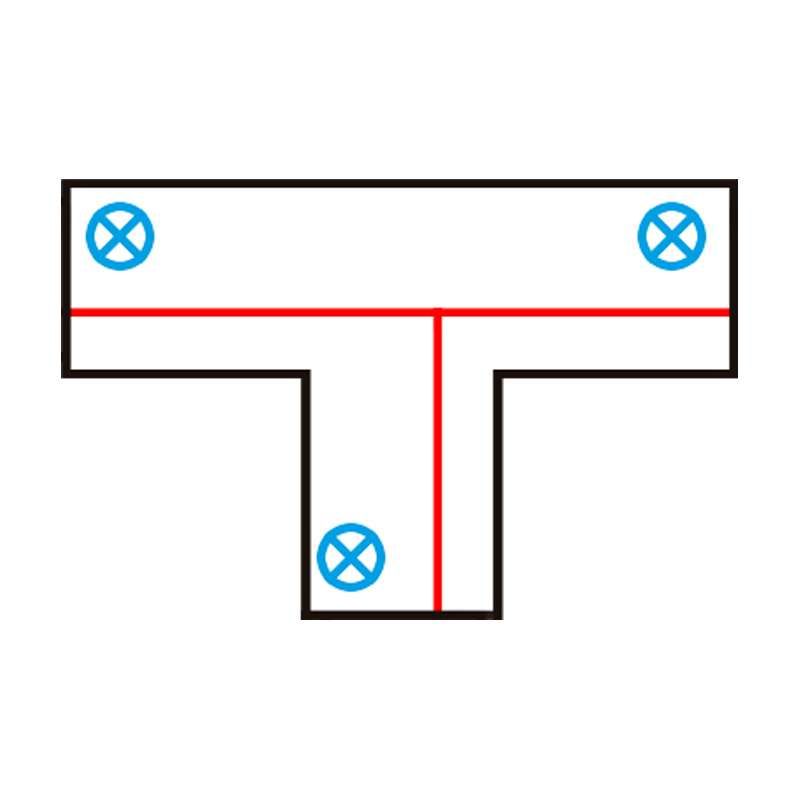 T-Koppelstuk voor 3-fase rail zwart rechts onder - 3-Phase