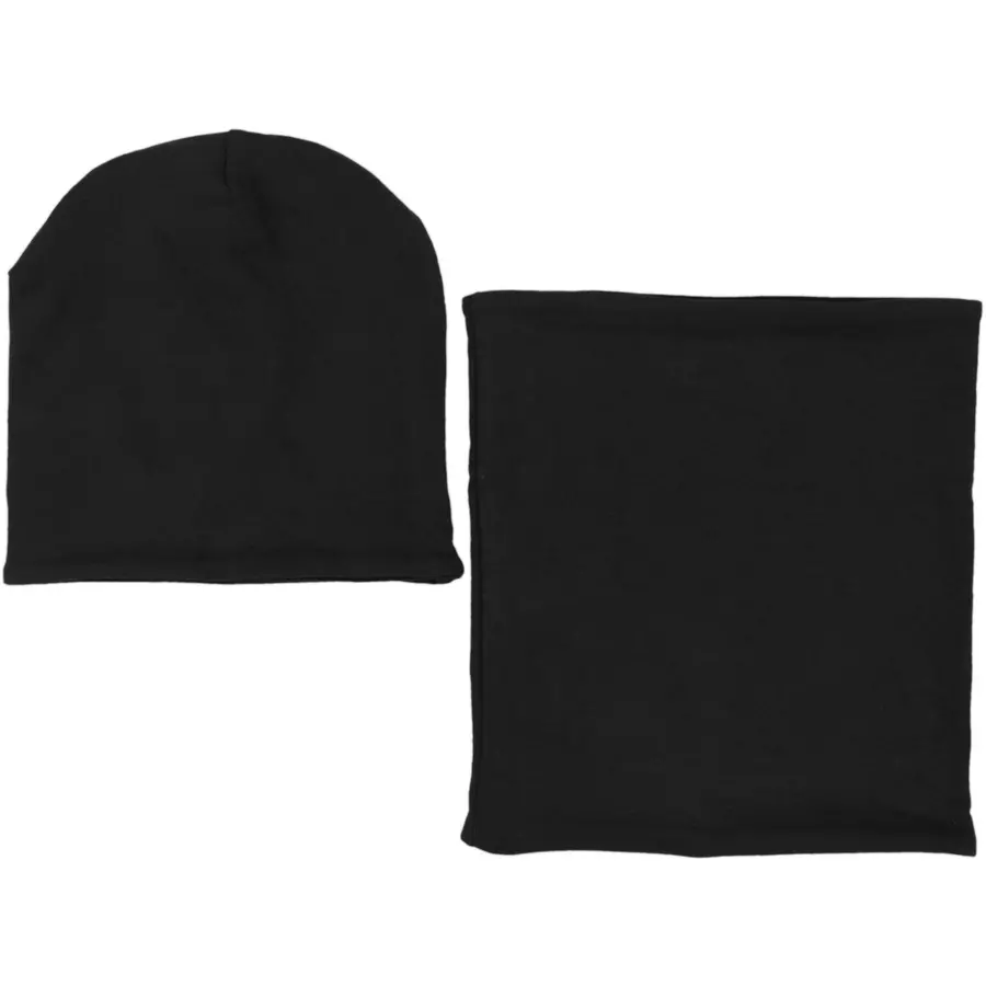 TupTam Unisex Kinder Beanie Mütze Schlauchschal Set schwarz