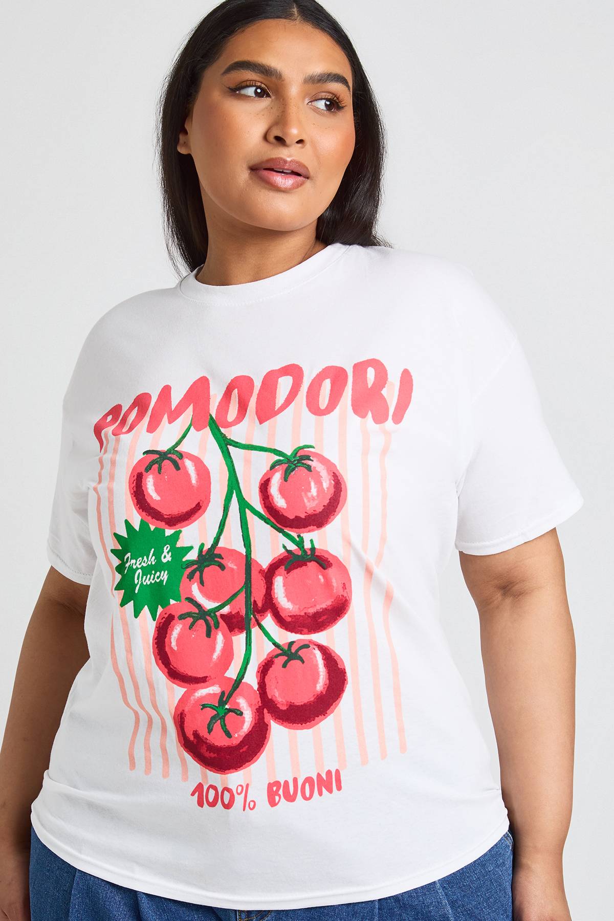 boohoo T-shirt Imprimé Pomodori Grande Taille
