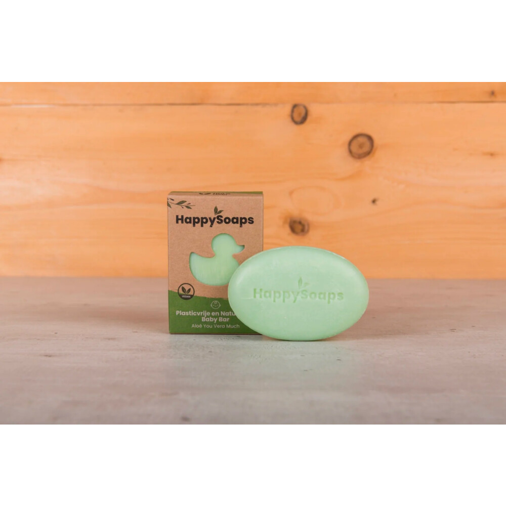 HappySoaps Baby Shampoo en Body Wash Bar Aloë You Vera Much80 gr