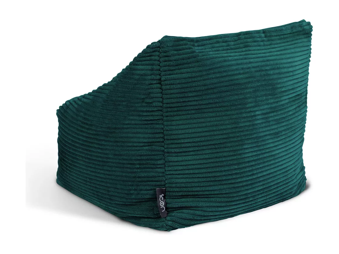 Pouf fauteuil enfant velours côtelé bleu canard - MORGAN