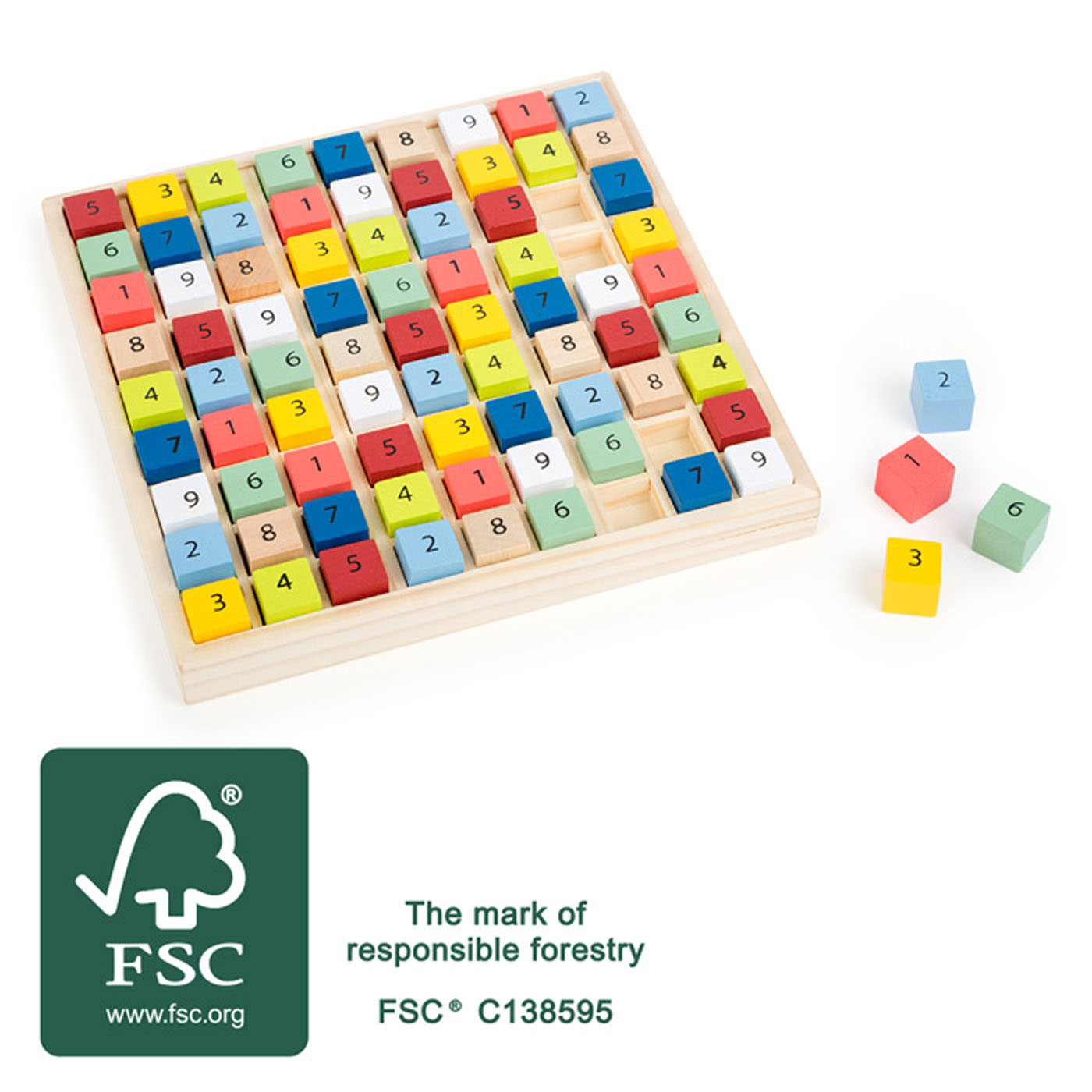 Small Foot-Houten Sudoku Spel Kleur, 82dlg.