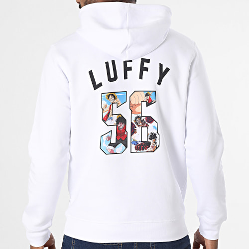 Sweat Capuche Luffy 56 Blanc