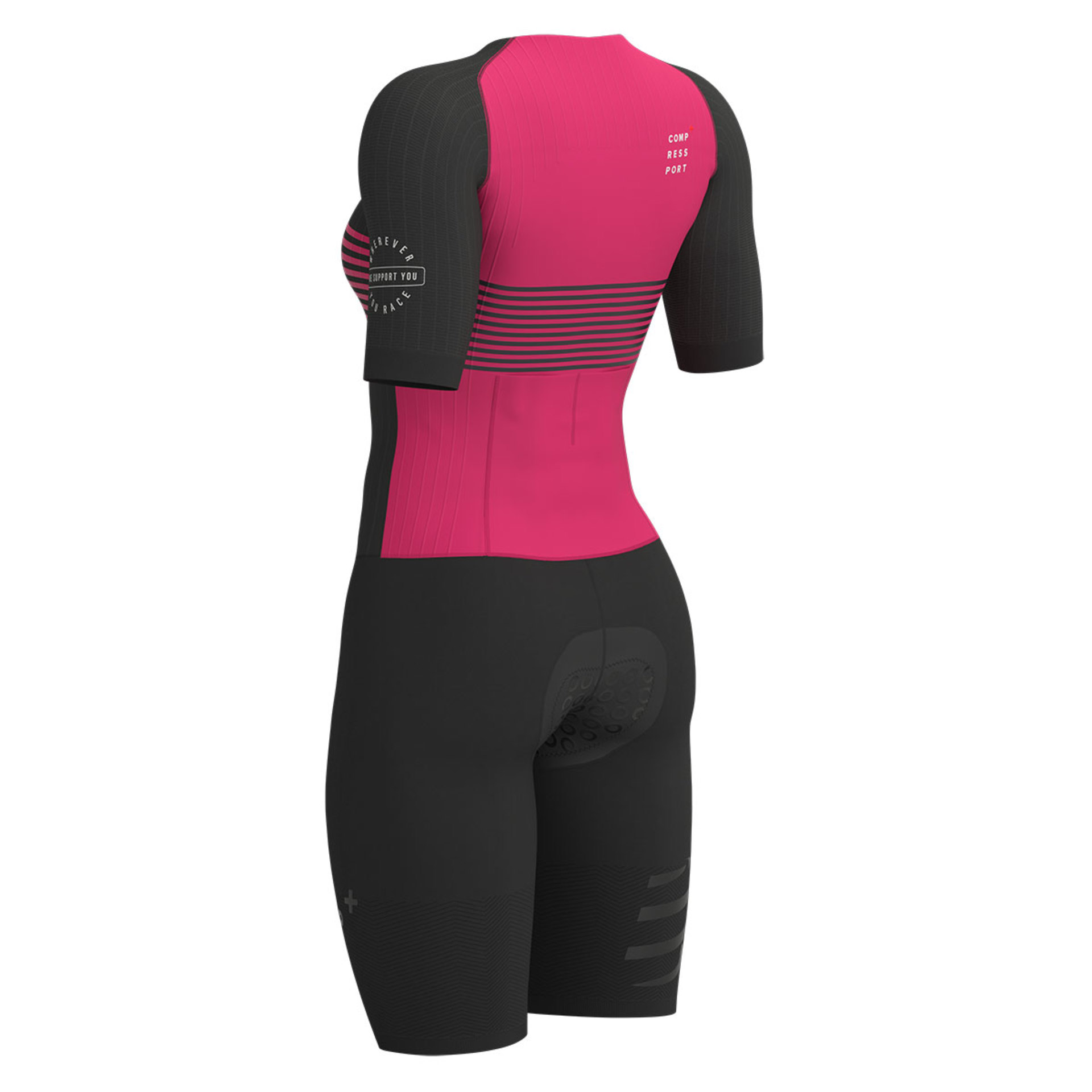 Compressport Aero Trisuit Korte Mouwen Zwart/Rood Dames