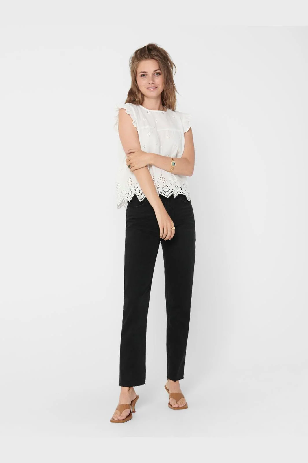 Only Onlsilla S/L Frill Top