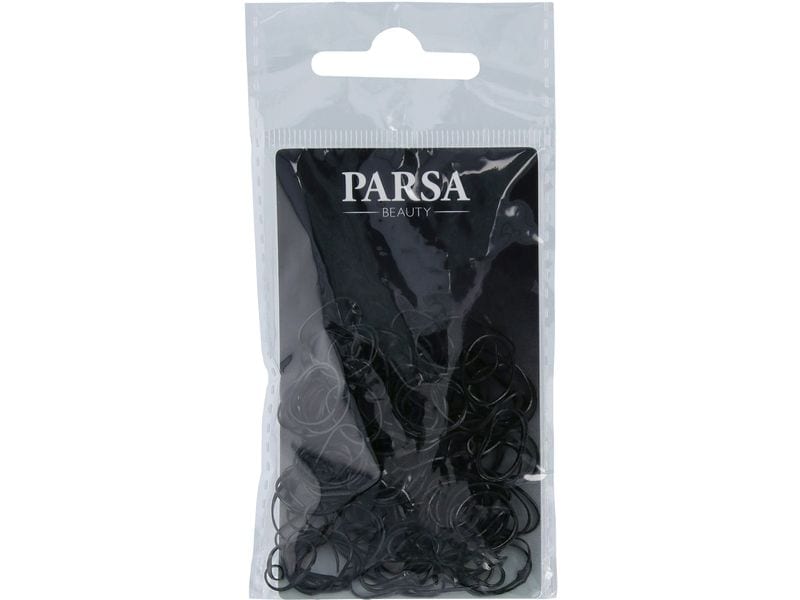 Parsa Beauty Haargummi Mini Schwarz 150 Stück Sanfte, starke und vielseitige Haargummis