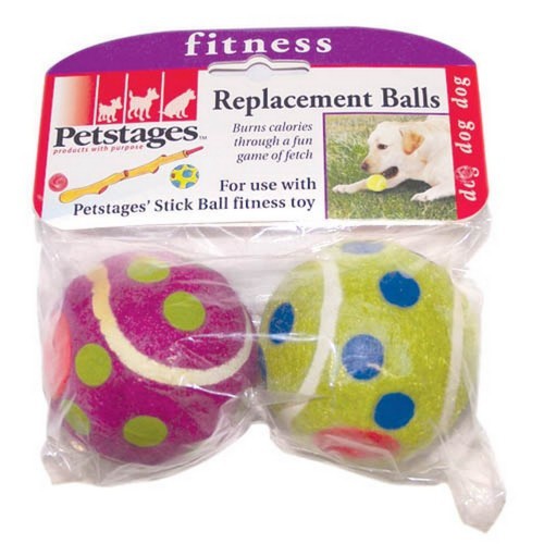 Pacote com 2 bolas de tênis de bolinhas para cães, cores variadas.