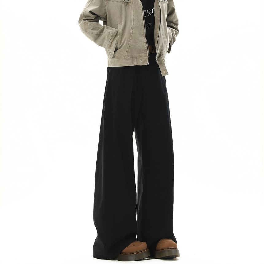 VEAZ - Mid Rise Plain Wide Leg Broek