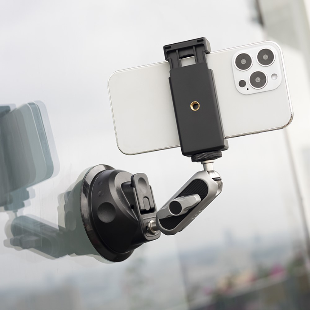 Auto KFZ Kamera Saugnapfhalterung   Stativ Adapter für GoPro und Smartphones - Schwarz