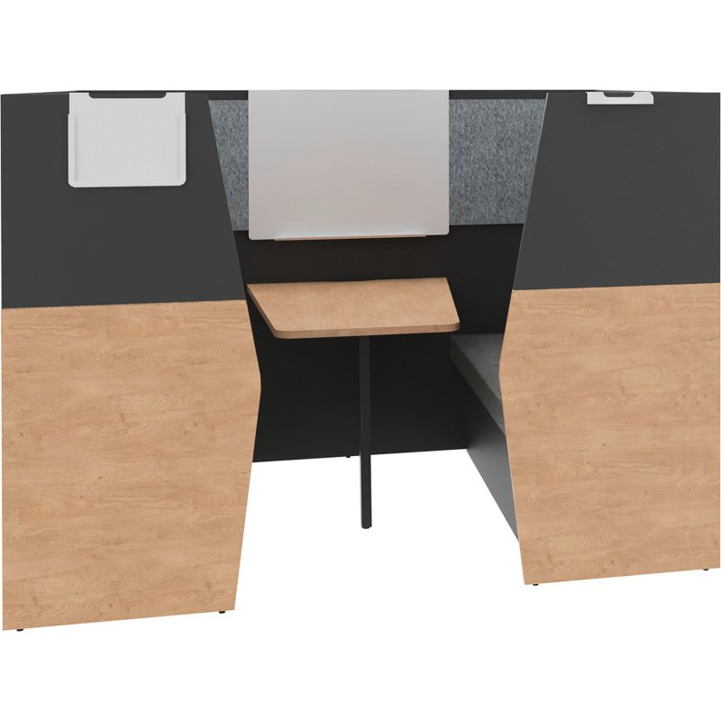 Alcove acoustique - cabine de confidentialite Silencia 6 places L 210 x H 150 x P 170 cm avec table et tableau blanc