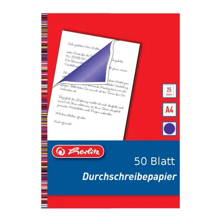 Herlitz Durschreibepapier blau-violett, DIN A4, 50 Blatt
