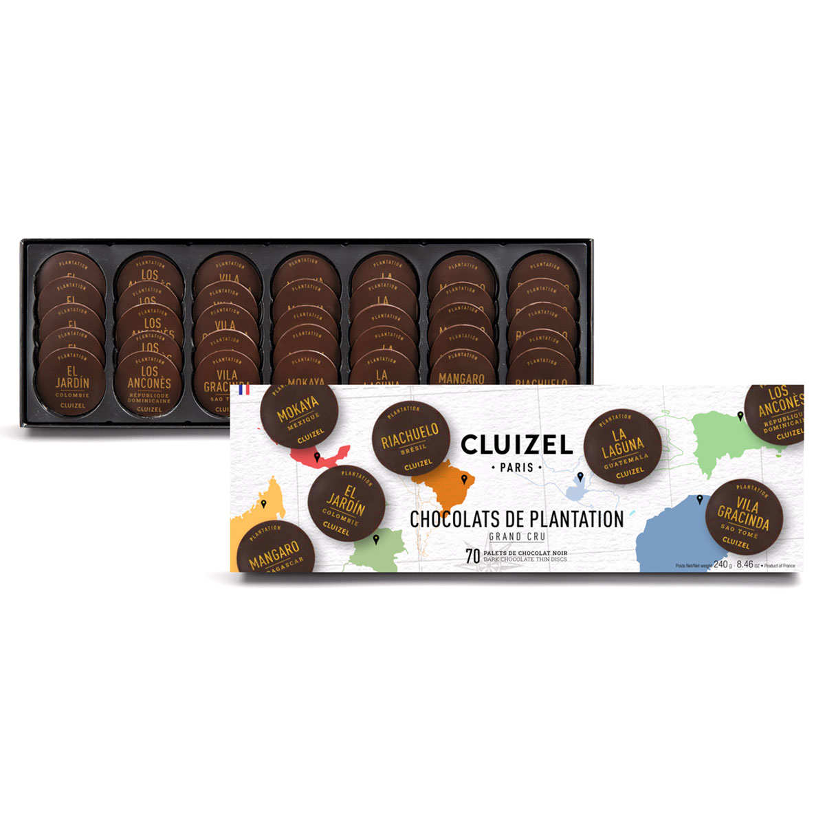 Nuancier de chocolats premiers crus de plantation Cluizel