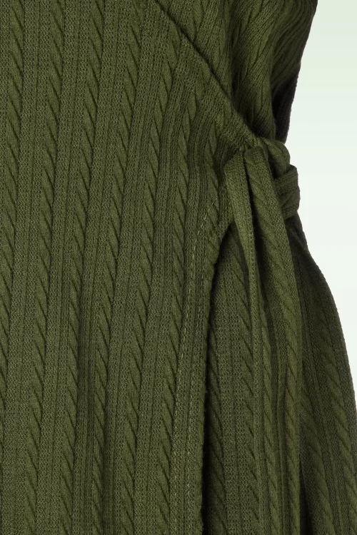 Vintage Chic for Topvintage Gwenn kabel gebreide top in mosgroen