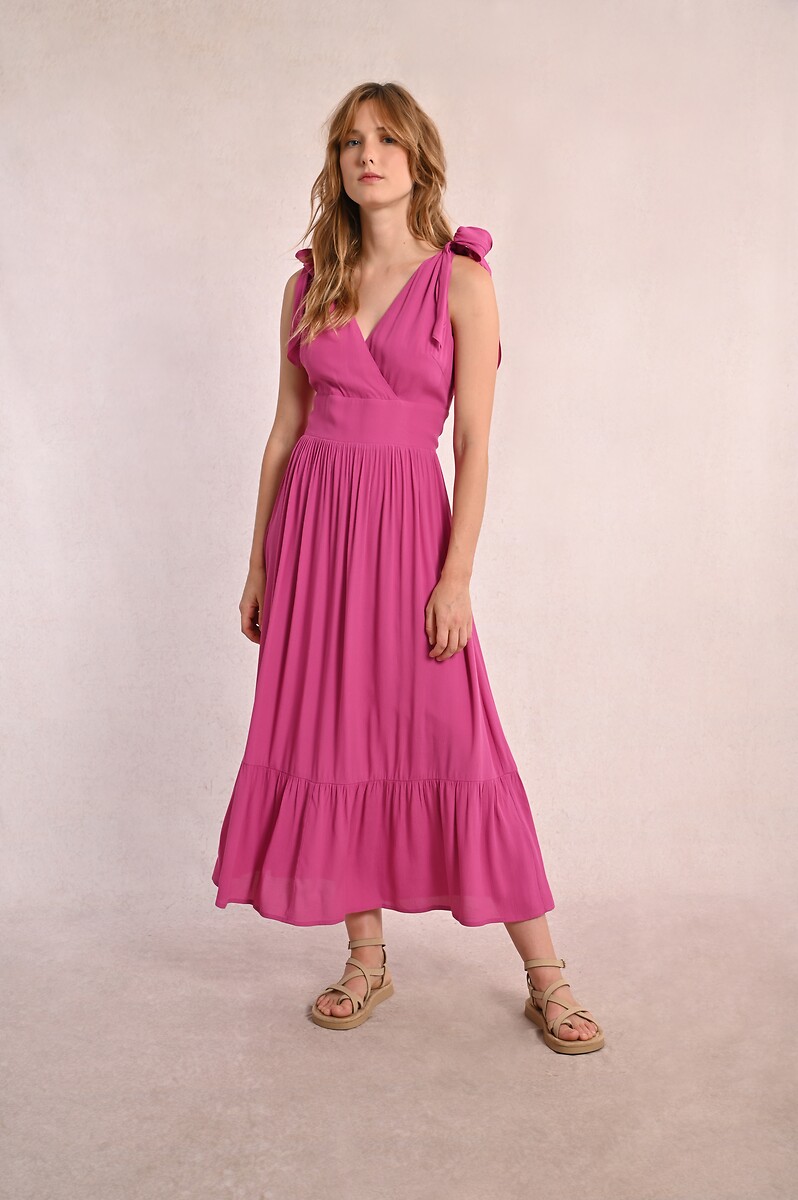 MOLLY BRACKEN<br>Vestido midi com alças de ombro amarradas