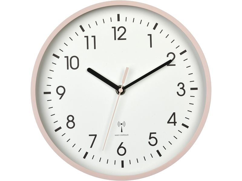 TFA Dostmann Funk-Wanduhr Rosa Analoge Wanduhr