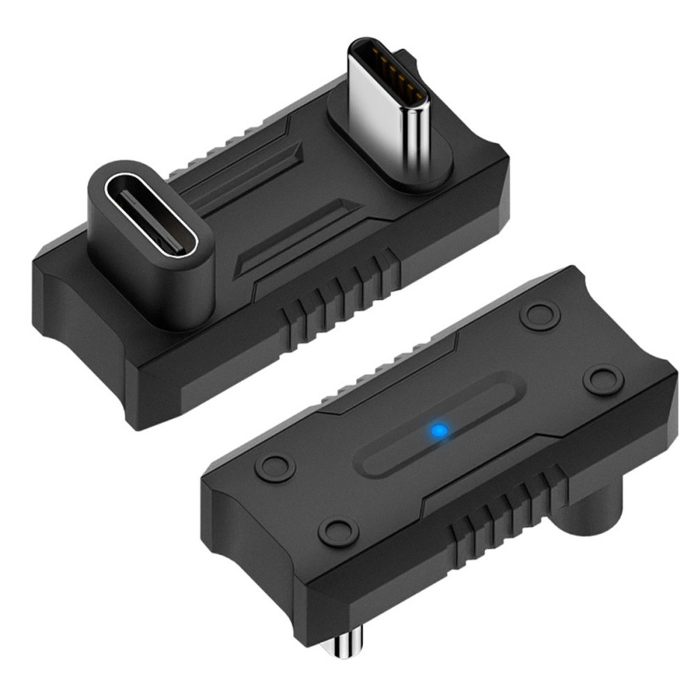 (140W) Steam Deck / OLED / Asus ROG Ally USB C auf USB C Lade und Daten Adapter Stecker 360 Grad-Winkel (8K@60Hz) - Schwarz