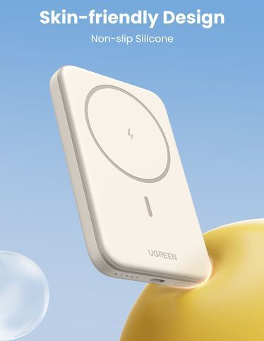 UGREEN Magnetische Powerbank - 5000 mAh - USB-C - Draadloos - Beige