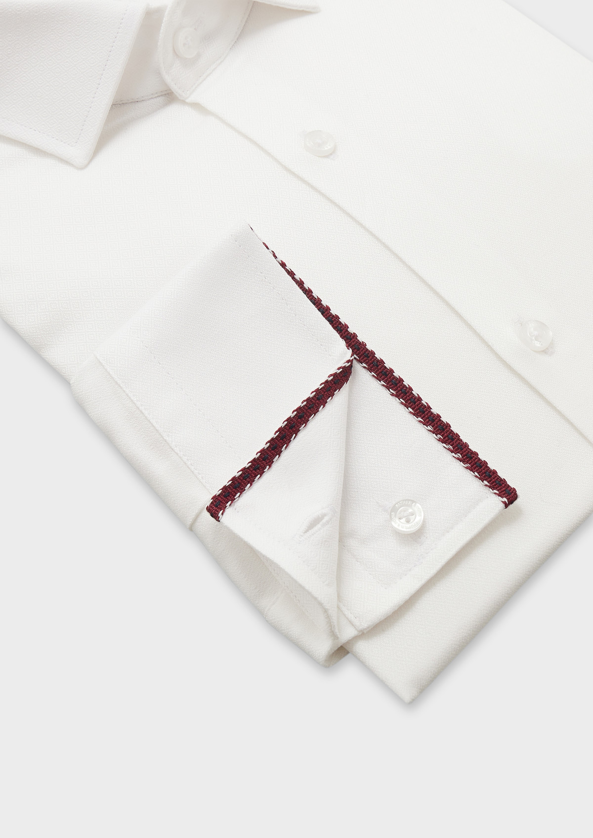 Chemise habillée Slim en coton façonné uni blanc