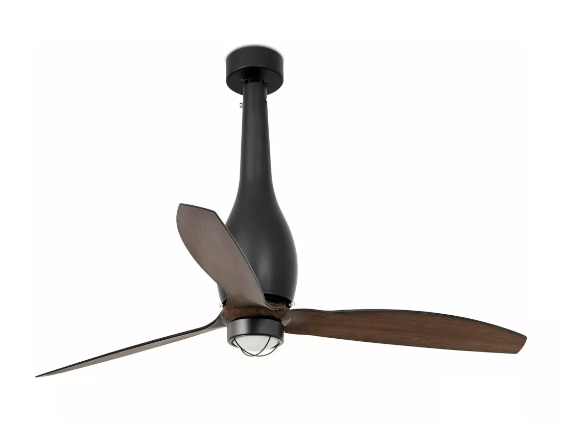ETERFAN M LED Ventilateur noir mat/bois DC