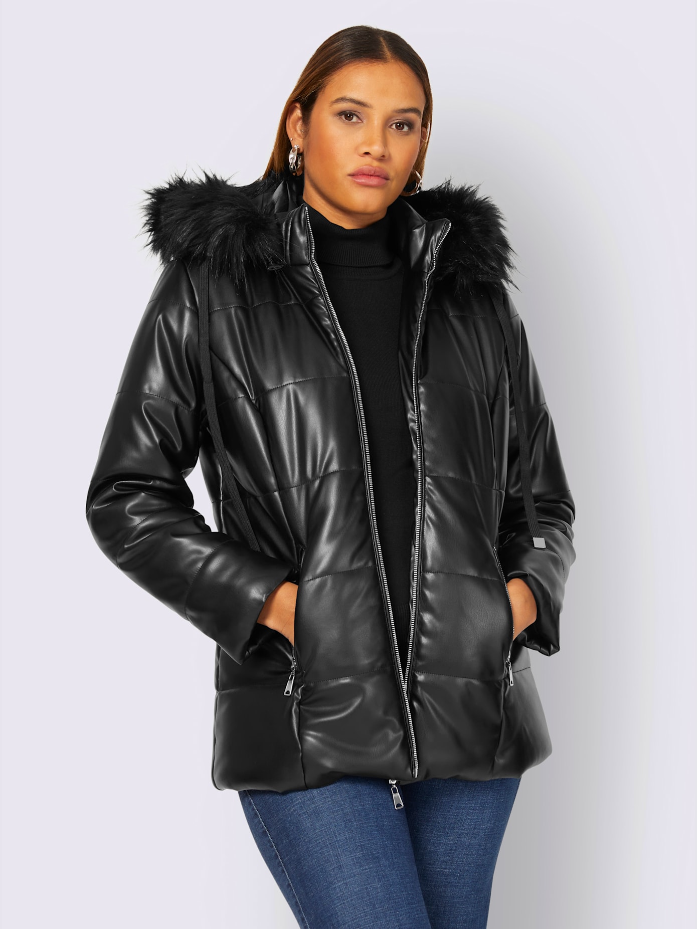 Veste en imitation cuir imitation cuir tendance