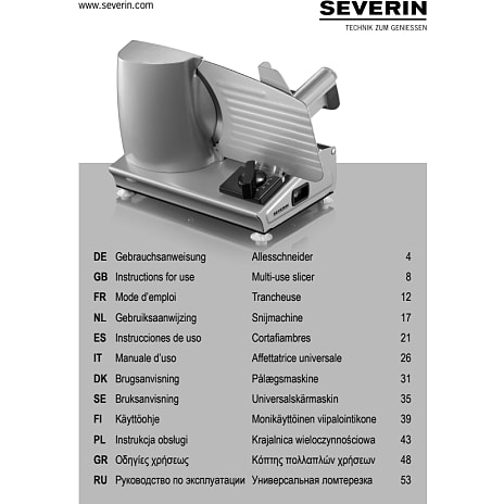 Severin pålægsmaskine 180W - stål