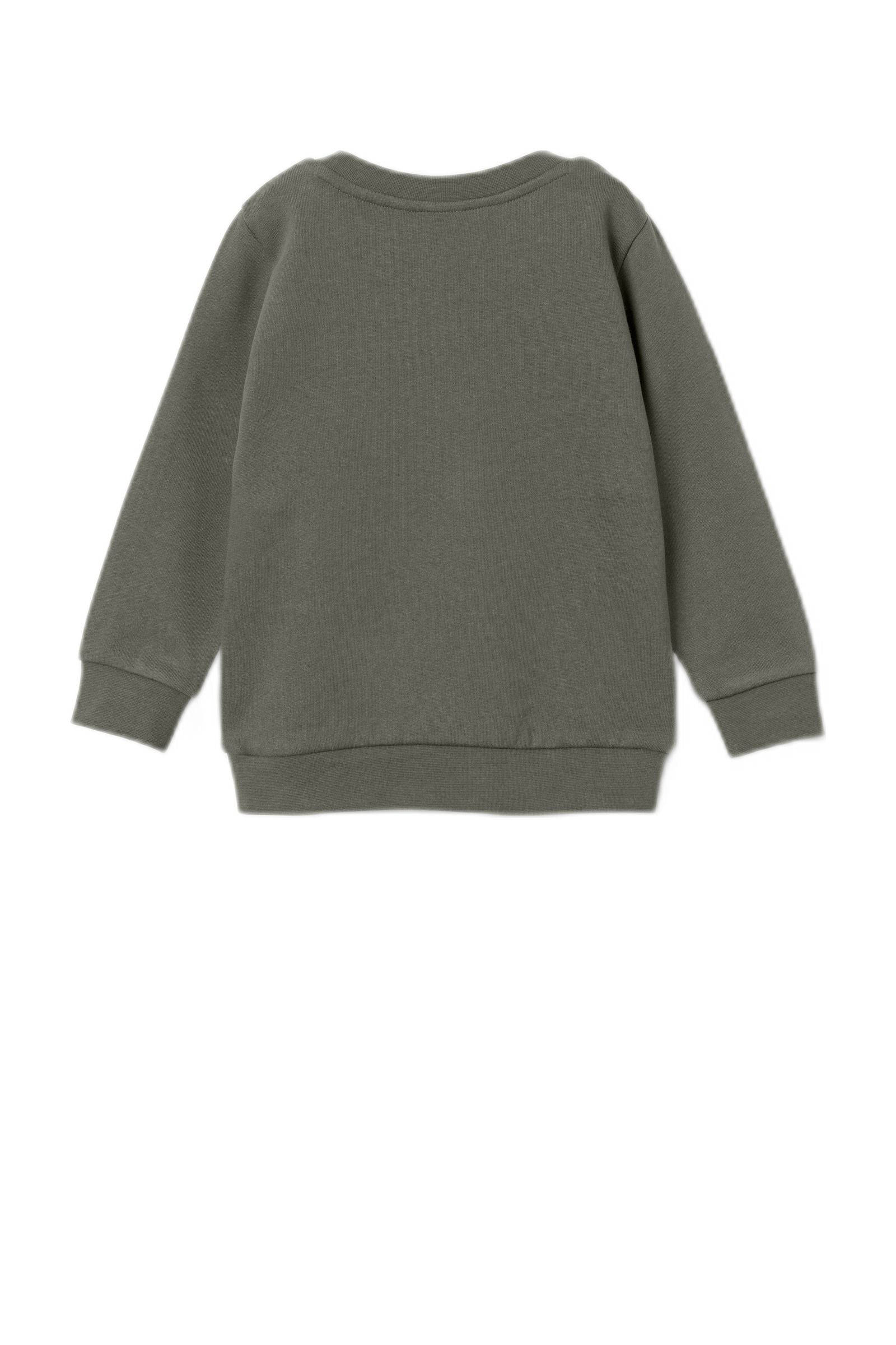 NAME IT sweater NMMVANCE met printopdruk donkergroen