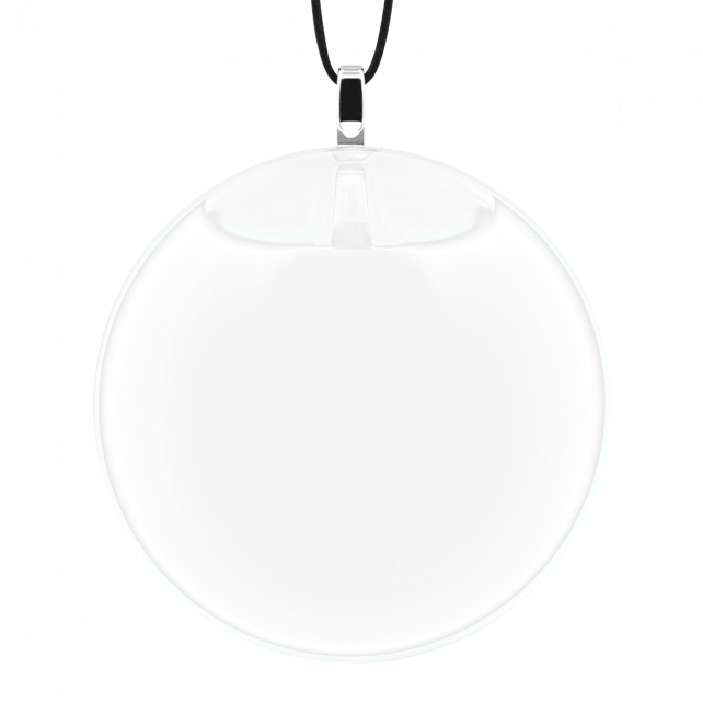 Pendentif en verre soufflé - Galet Medium Milk