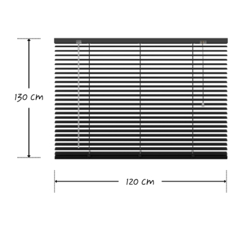 KARWEI aluminium jaloezie 25 mm zwart (kleurnr. 203) 120x130 cm (bxh)