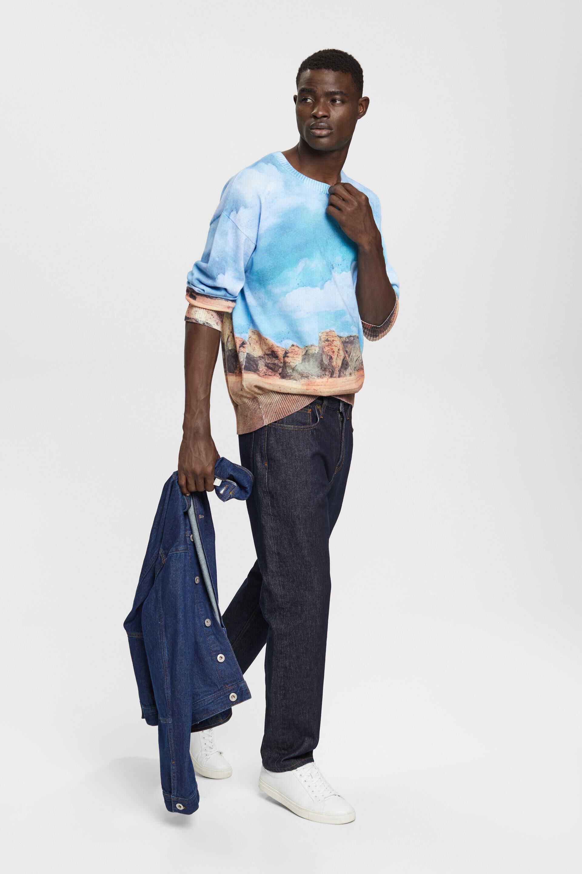 Pull-over à décor imprimé pixélisé all-over