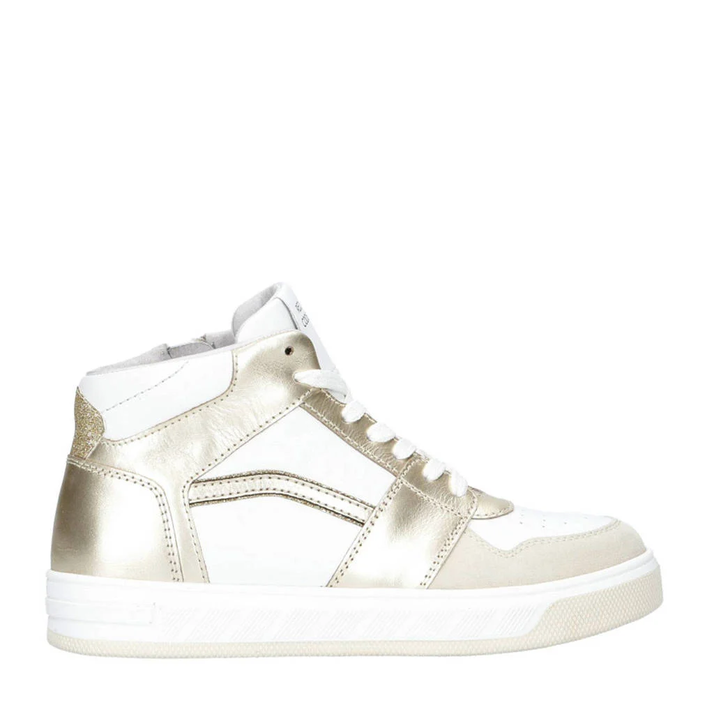 Red Code leren sneakers wit/beige/goud