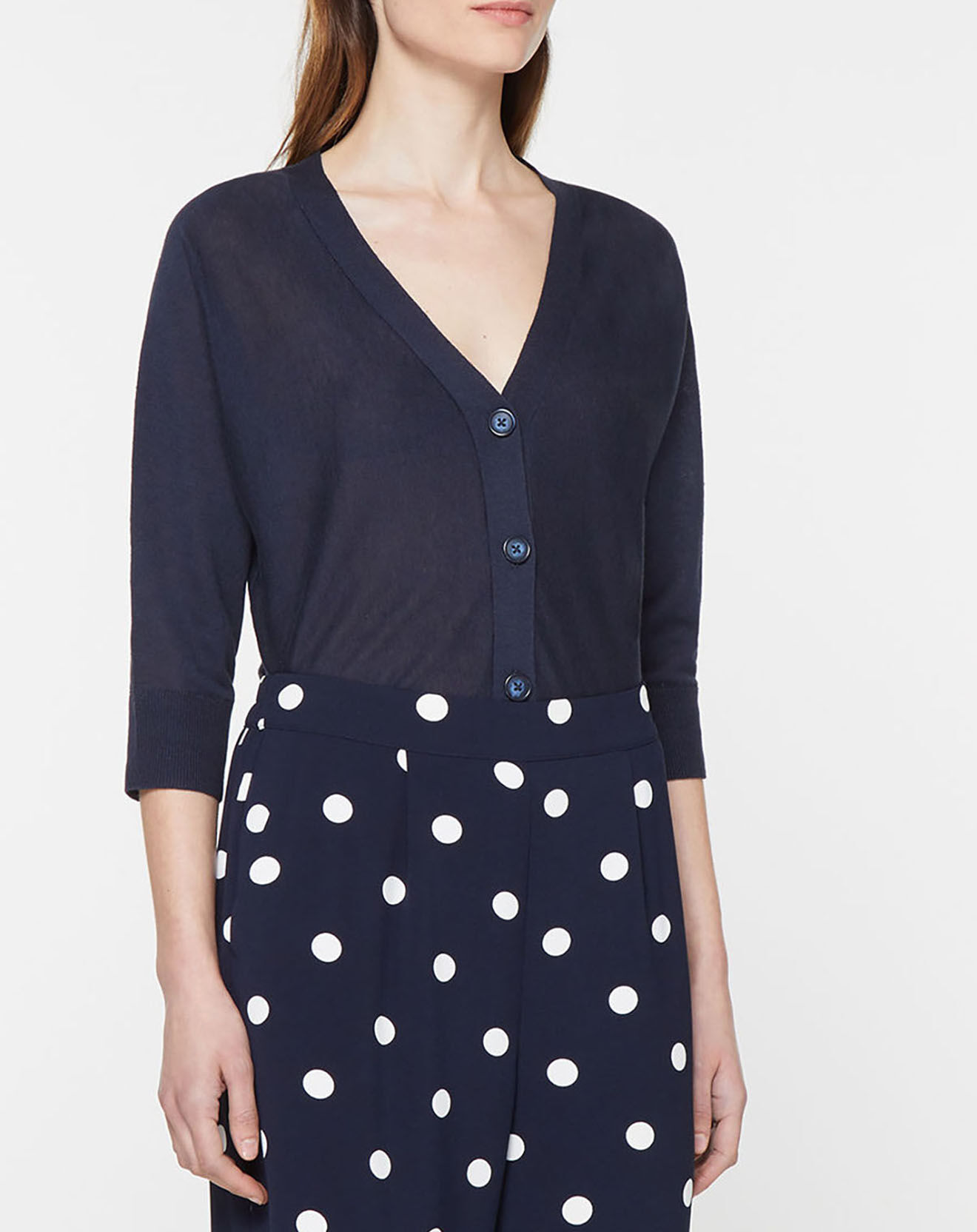 Jodhpur Gilet droit en Lin & Coton Mimosa bleu marine