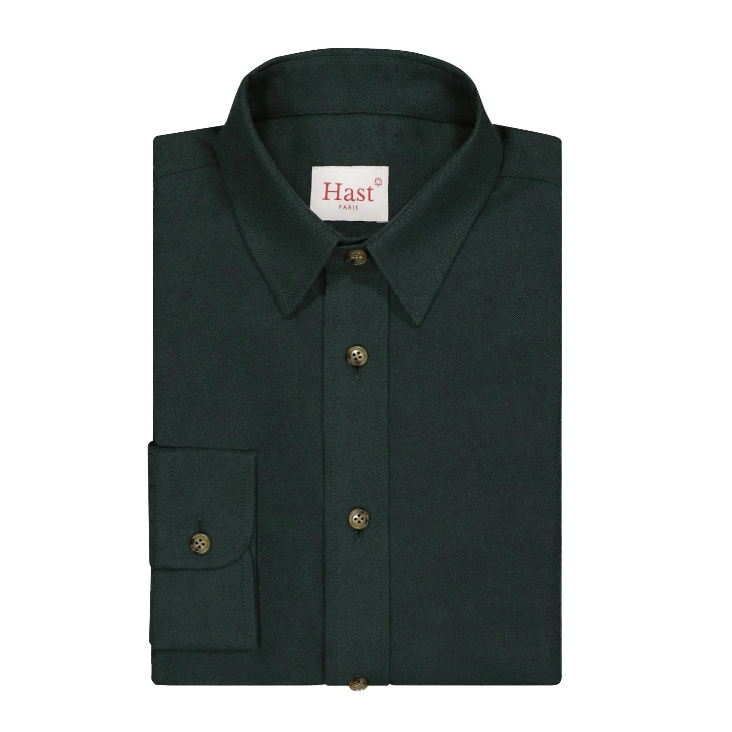 Green organic cotton flannel shirt