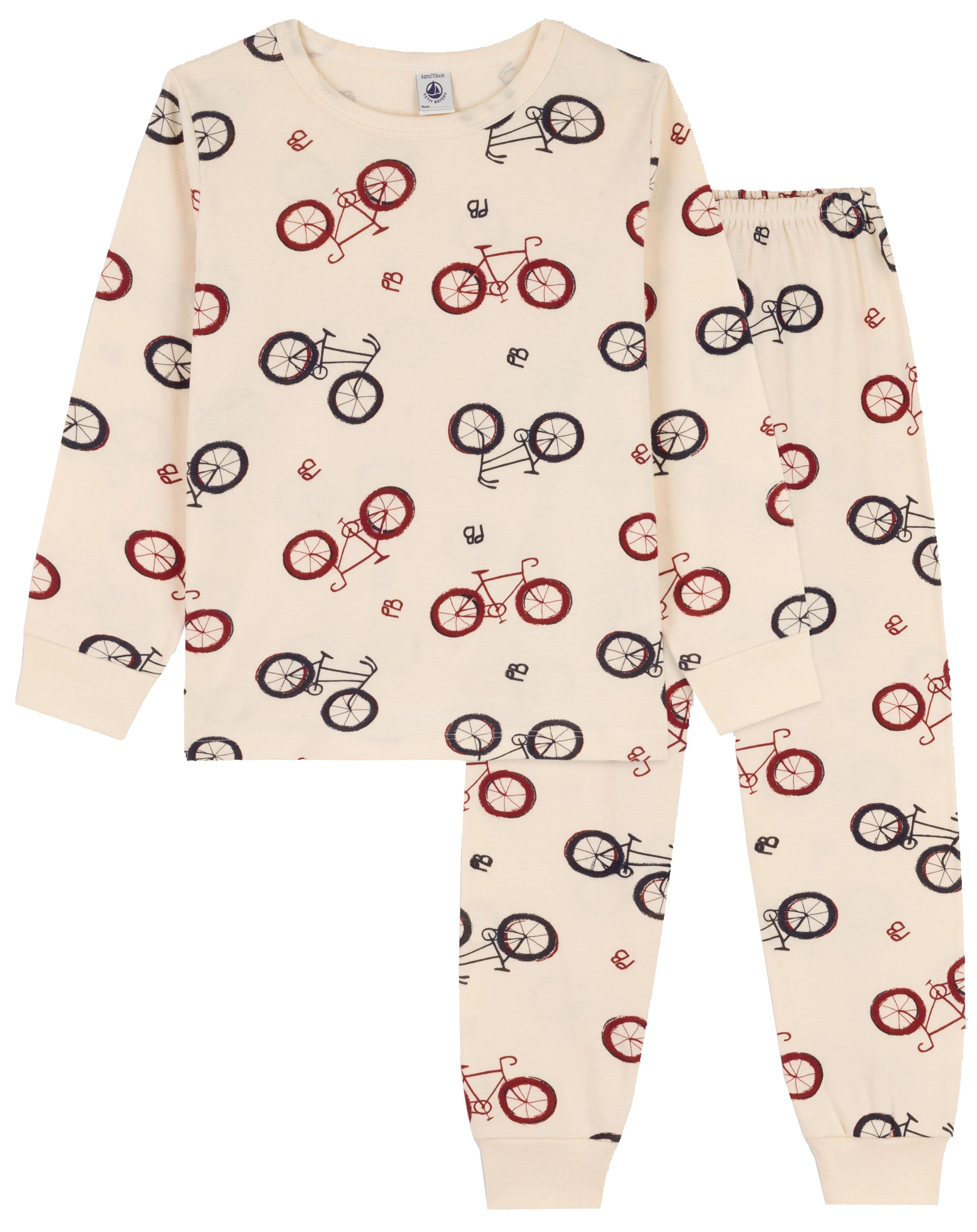 Schlafanzug lang BICYCLETTE in avalanche/multi
