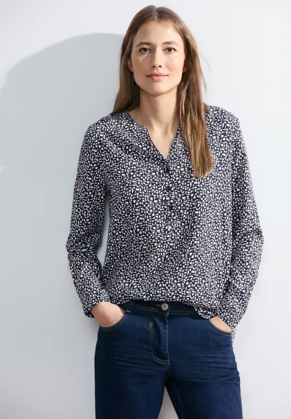 Minimalmuster Bluse - universal blue