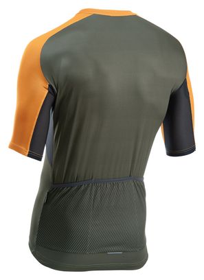 Maillot Manches Courtes Northwave Force Evo Khaki/Orange