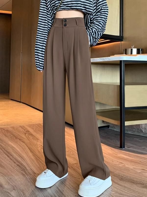 Dragan Pulse - Hoge taille effen wijde broek