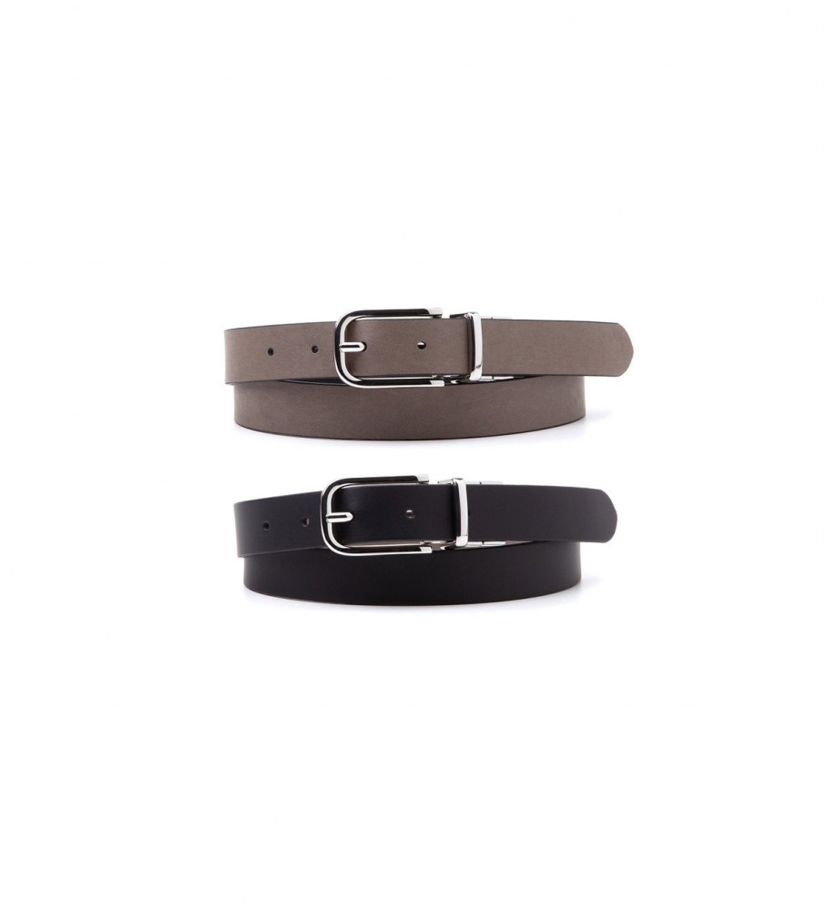 Cinto reversível de couro Levi's, preto/marrom