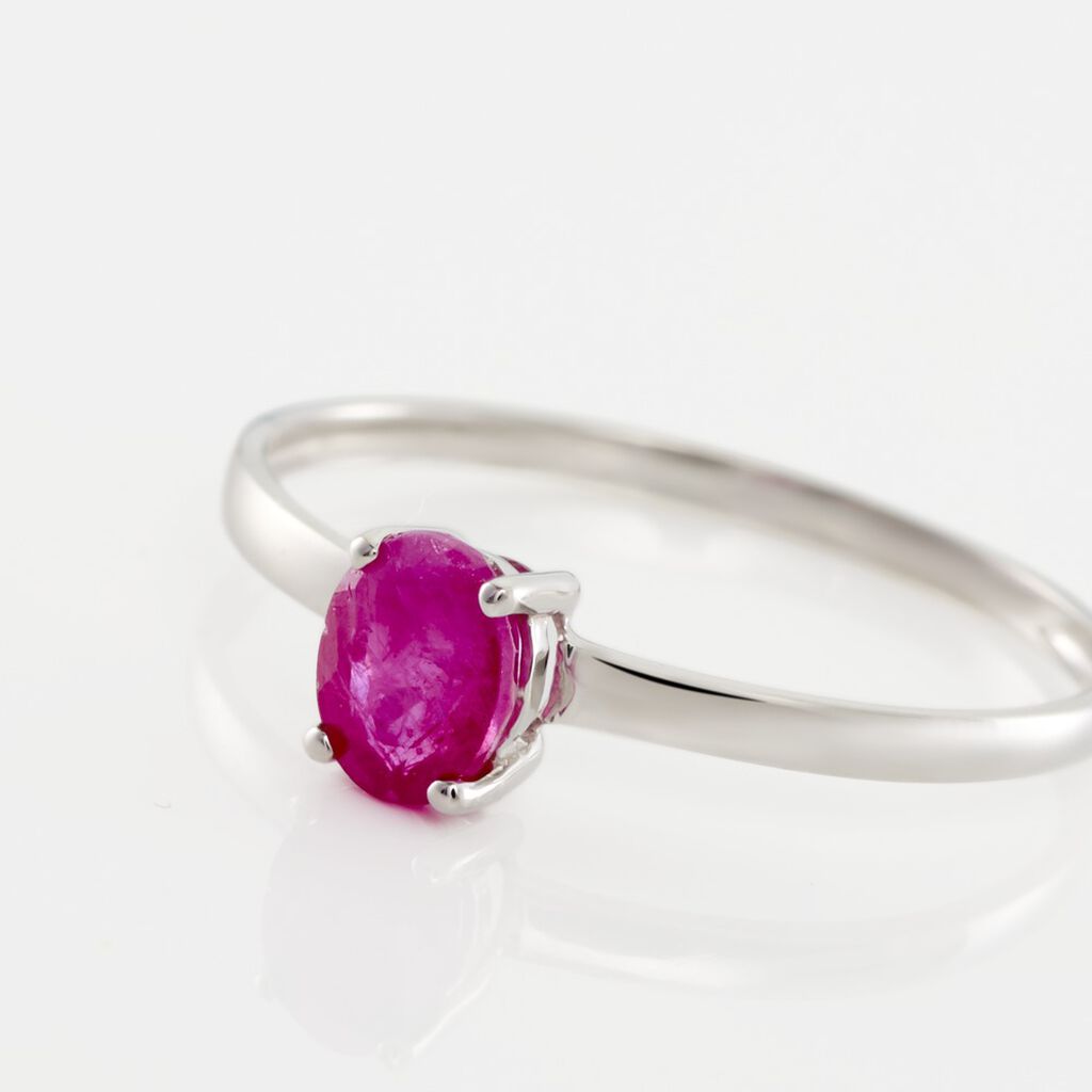 Bague Lily Or Blanc Rubis