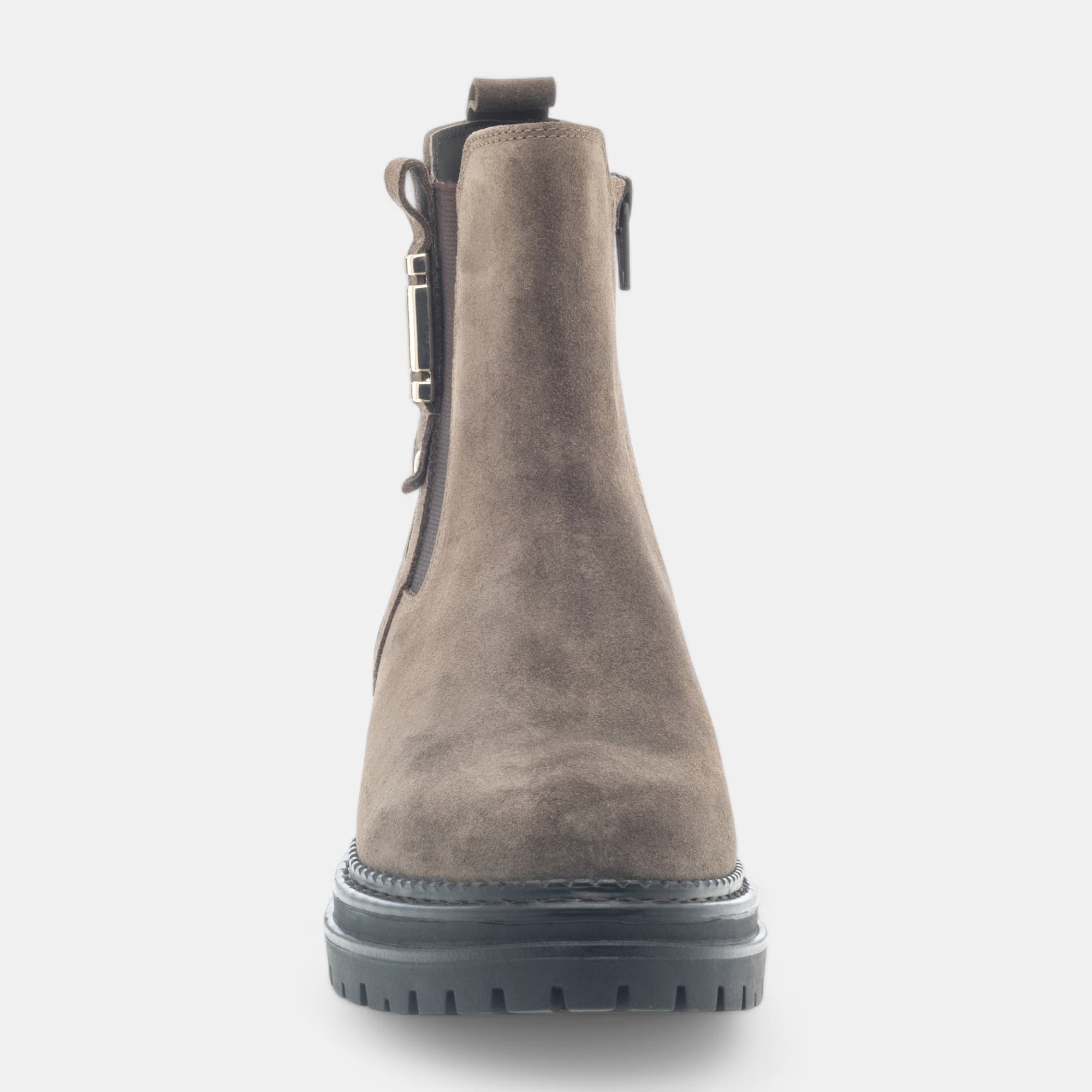 Boots chelsea Femme en cuir taupe