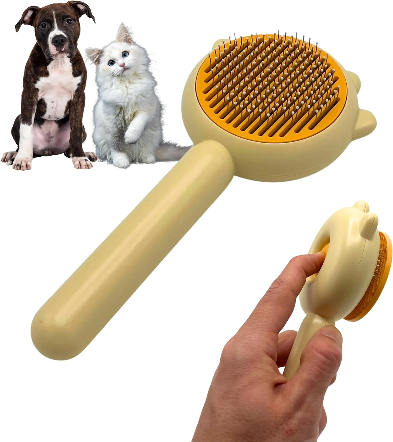 Escova removedora de pelos de animais de estimação THE ATTIC PETS para cães. Escova para gatos. Removedor de pelos de animais de estimação. Pente para cães. Limpeza fácil e rápida. Desembaraçador de pelos de cães. Escova removedora de pelos de animais de