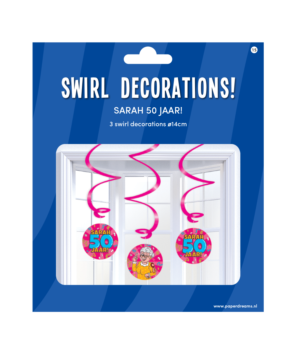 Hangdecoratie Sarah 14cm 3st