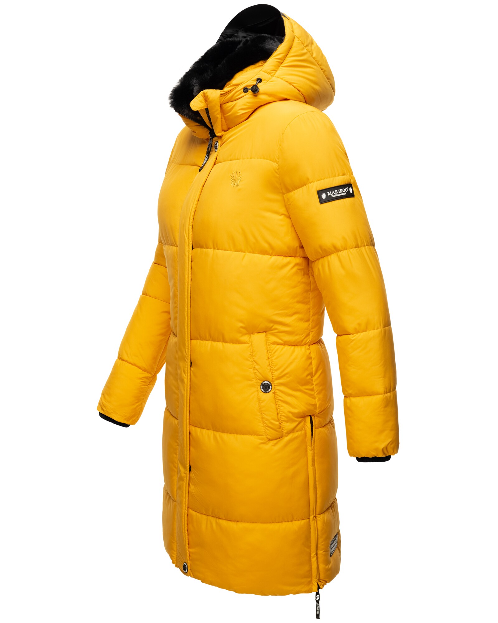 MARIKOO Damen Winterjacke Steppmantel Weichem Innenkragen & Abnehmbarer Kapuze Streliziaa