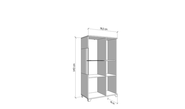 INOSIGN Highboard »Burgundy Sideboard, Stauraumschrank, Anrichte, Hochschrank, B93cm« Hochglanzfronten und eine Innenausstattung in Flagstaff Eiche