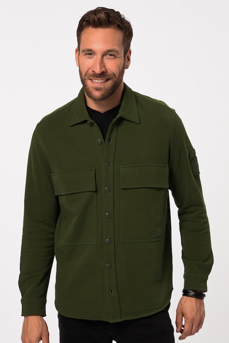 Hemd , Overshirt, Sweat, Langarm, Kentkragen