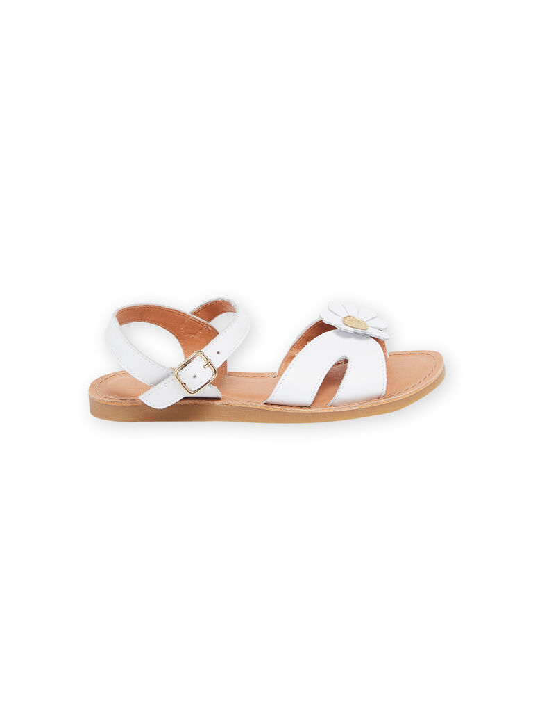 Sandales blanches en cuir