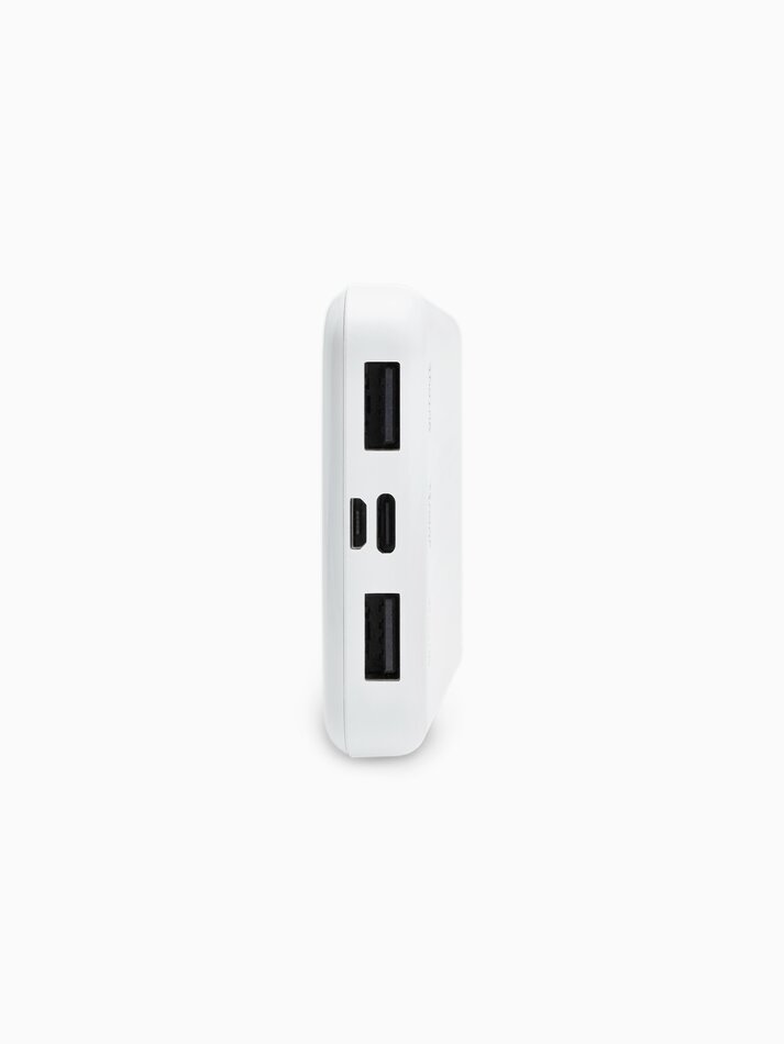 Bateria portátil com 4 cargas, 10000 mAh - Branca