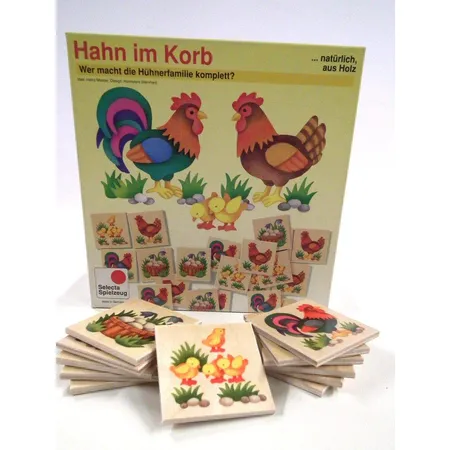 Selecta Hahn in Korb Quartettspiel aus Holz