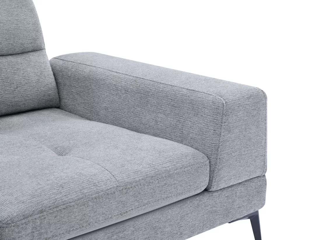 Canapé 3 places en tissu texturé gris avec dossier avance-recule UDALIO