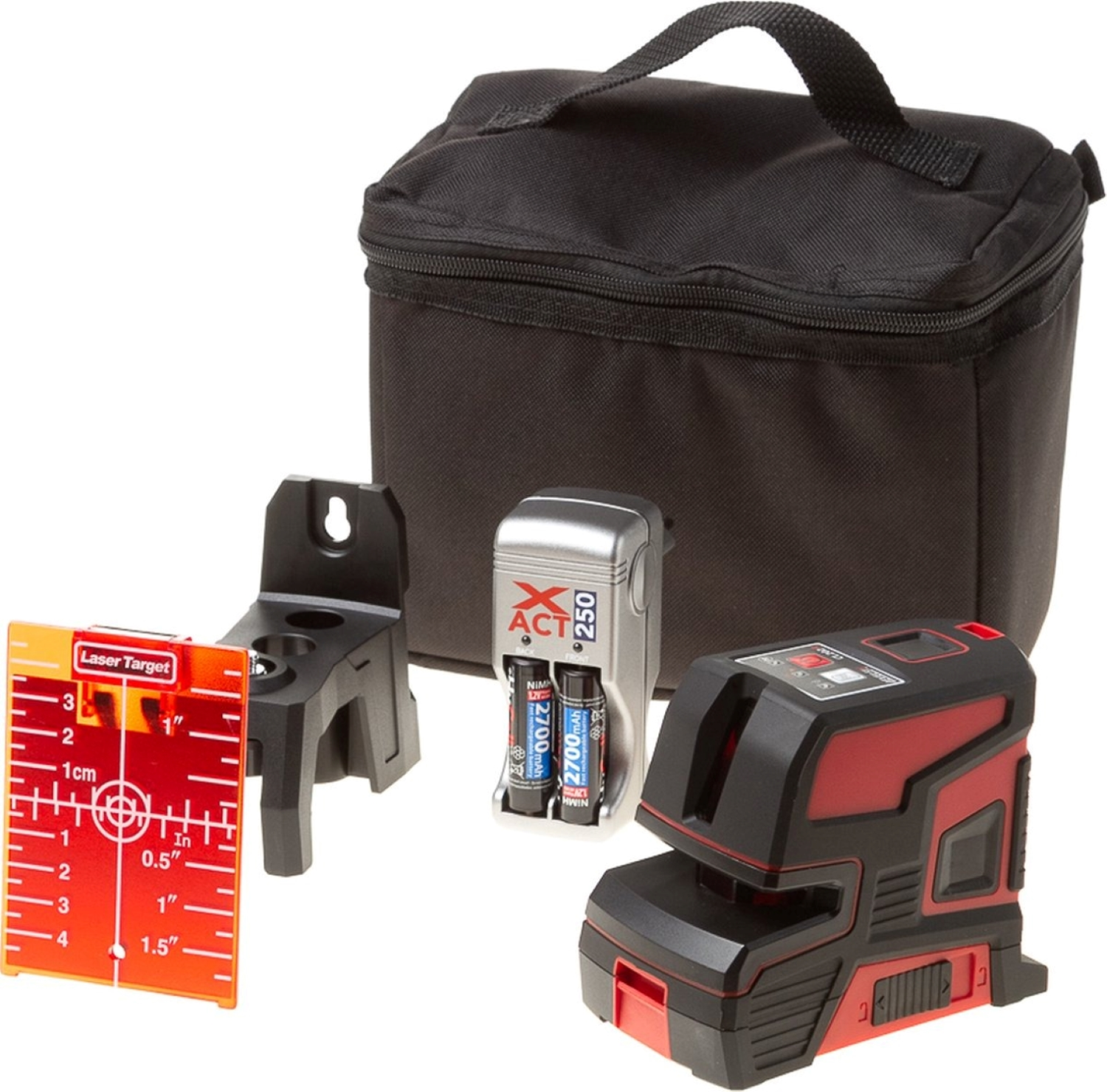 Levelfix CL202R Zelfnivellerende kruislijnlaser in tas - Rood - 40m