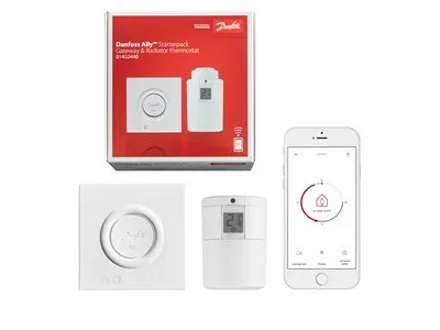 Danfoss Ally, 2400 Mhz, 0 - 30 m, -10 - 55 °C, Amazon Alexa & Google Assistant, Trådløs, Hvid